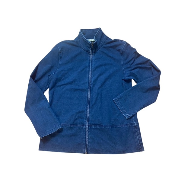 Orvis Women’s  Blue Denim Jacket Size M Full Zip Stretch Casual Outdoors Spring - Picture 8 of 13
